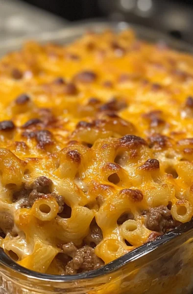 Cheesy Macaroni Hamburger Casserole