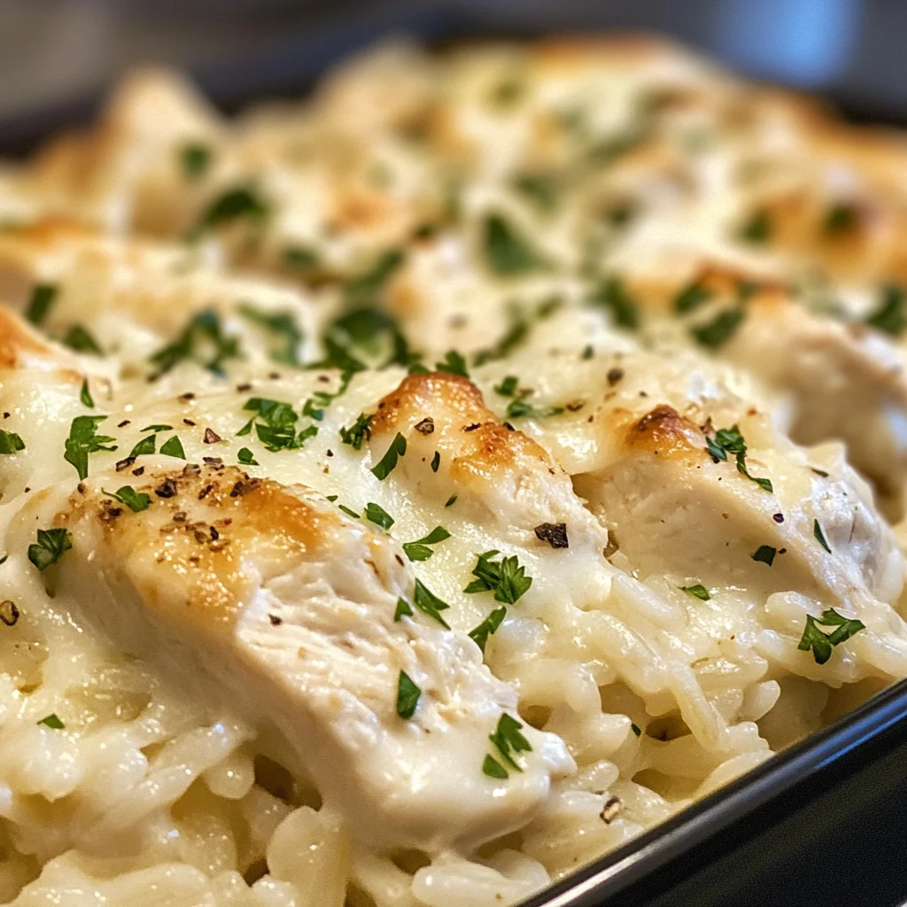 Chicken Alfredo Rice Bake