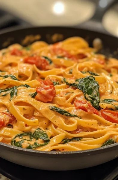 Creamy Spinach Tomato Pasta