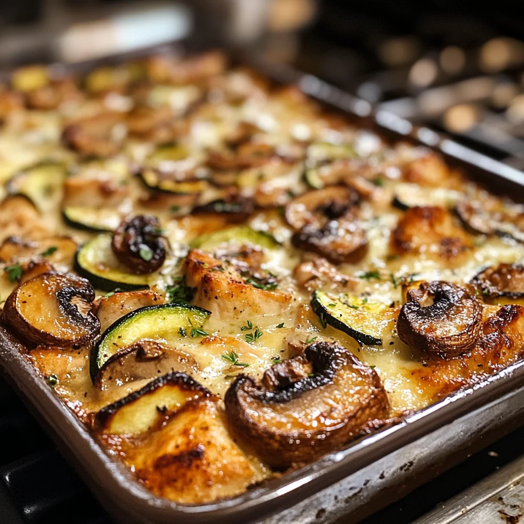 Chicken Zucchini Mushroom Bake