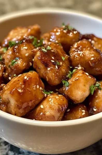 Honey garlic chicken bites
