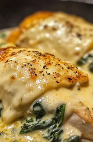 Creamy stuffed chicken spinach