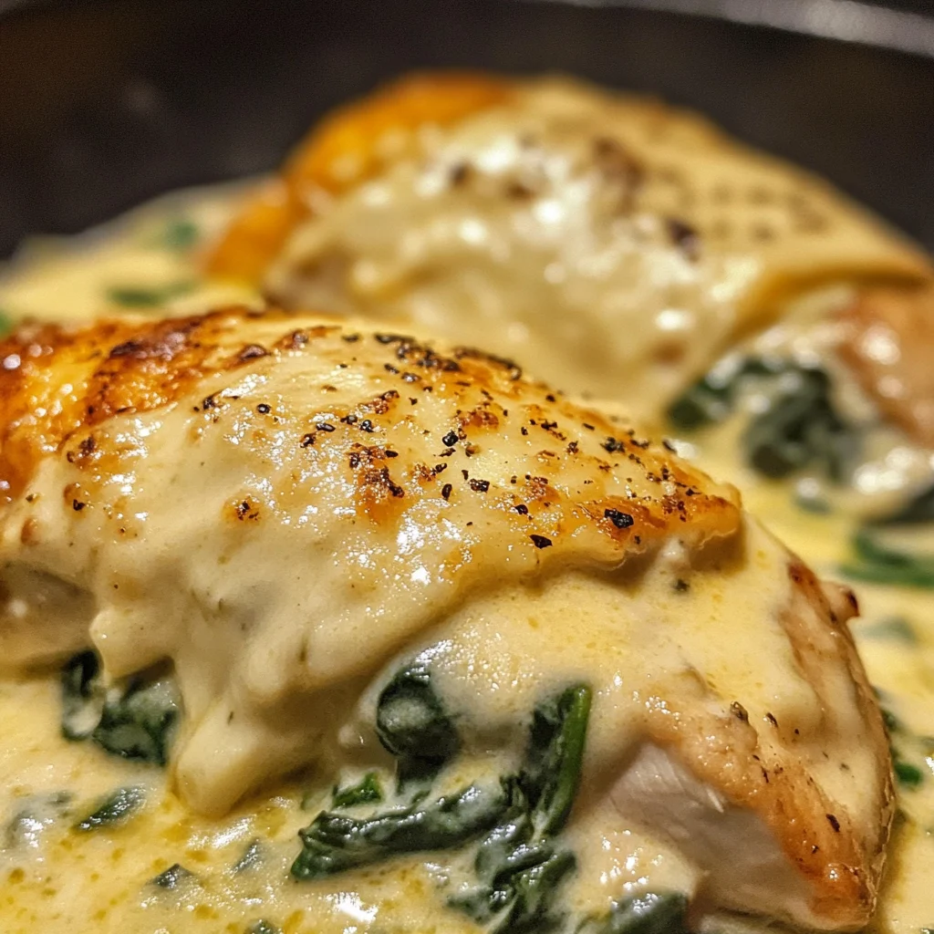 Creamy stuffed chicken spinach