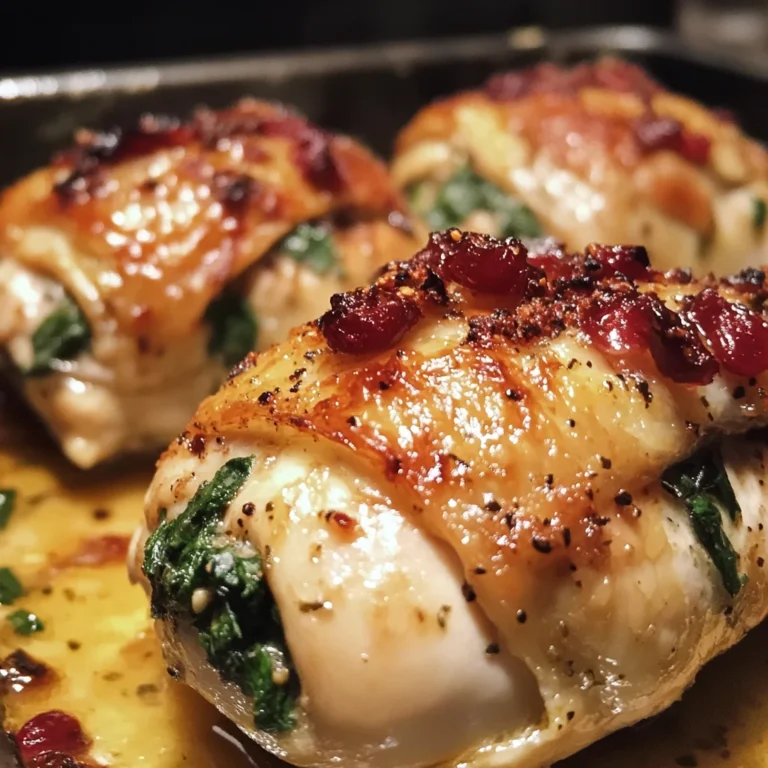 Cranberry spinach stuffed chicken