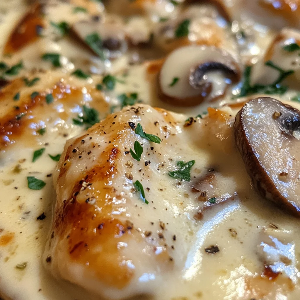 Creamy rotisserie chicken mushroom