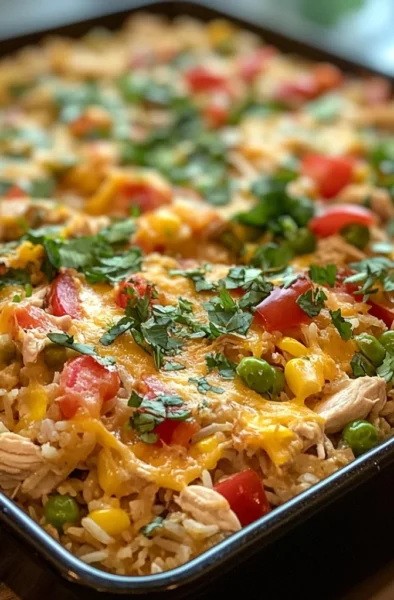 Southwest chicken rice bake