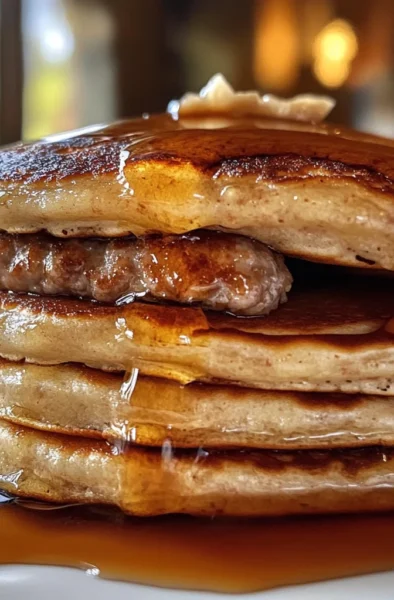 Sausage Dipped Pancakes