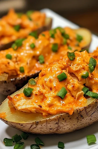 Buffalo Chicken Baked Potatoes