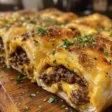 Garlic butter cheeseburger rollups