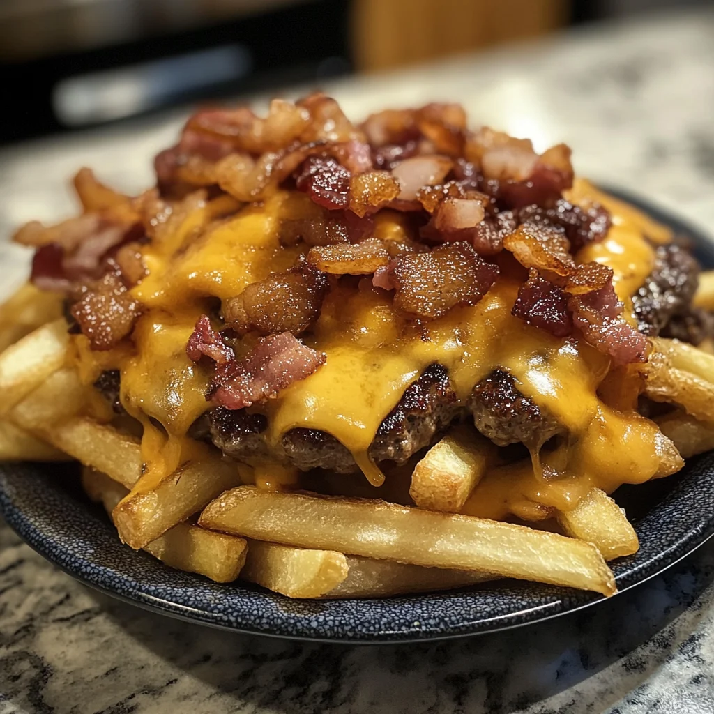 Maple bacon cheeseburger poutine