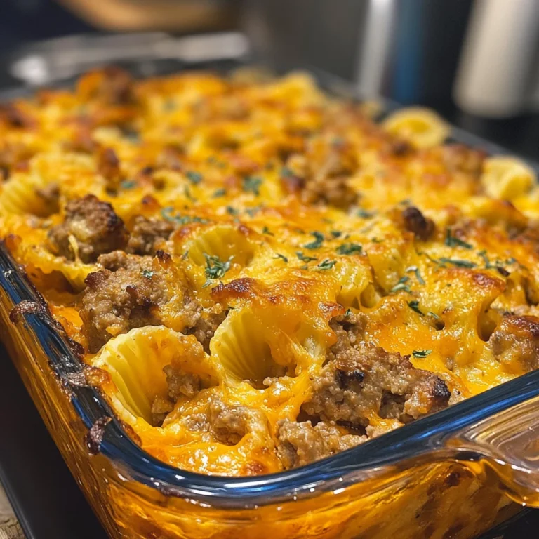 Meatloaf Cheddar Shells Casserole