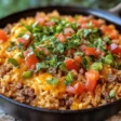 Cheesy taco rice skillet easy