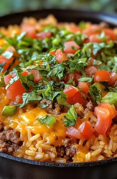 Cheesy taco rice skillet easy