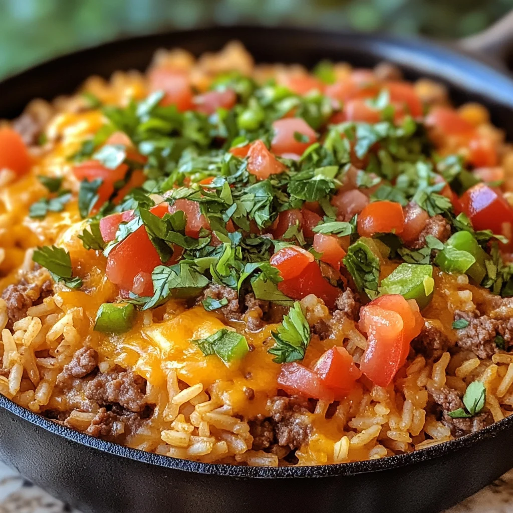 Cheesy taco rice skillet easy