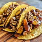 Caramel banana nuts tacos