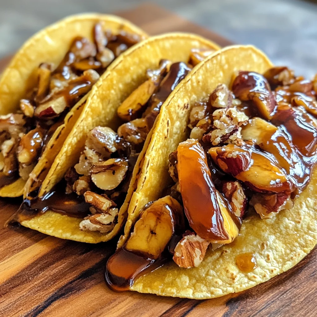 Caramel banana nuts tacos