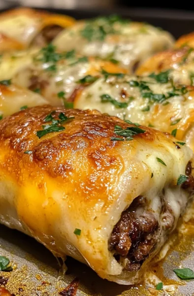 Garlic Butter Cheeseburger Rollups