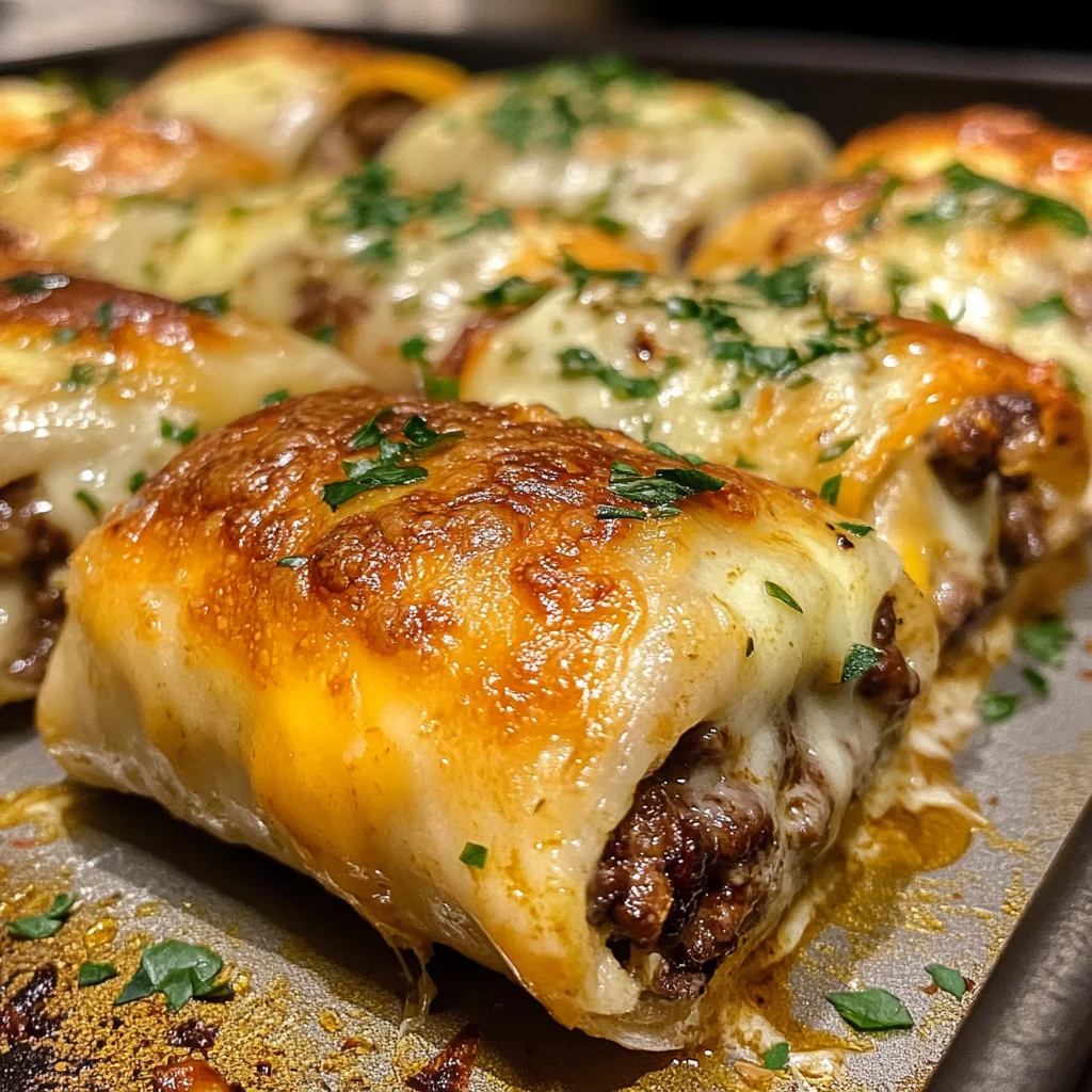 Garlic Butter Cheeseburger Rollups