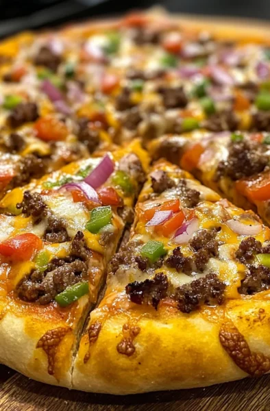 Cheeseburger pizza crust toppings