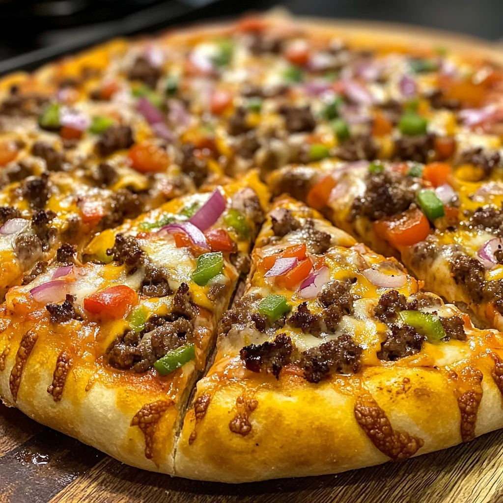 Cheeseburger pizza crust toppings