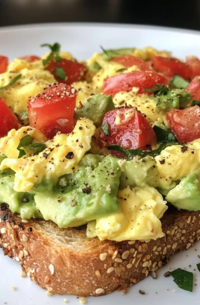 Avocado Toast Scrambled Eggs Veggies