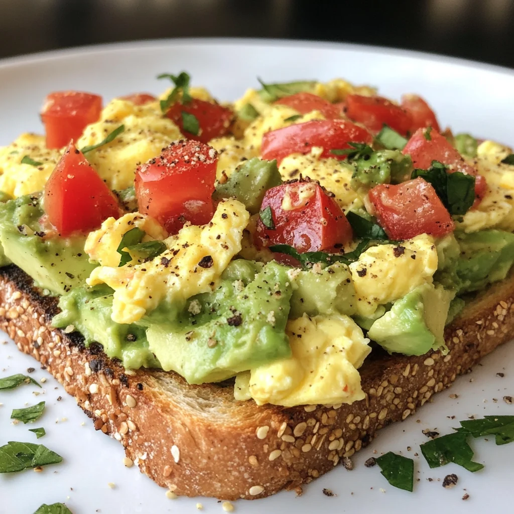 Avocado Toast Scrambled Eggs Veggies