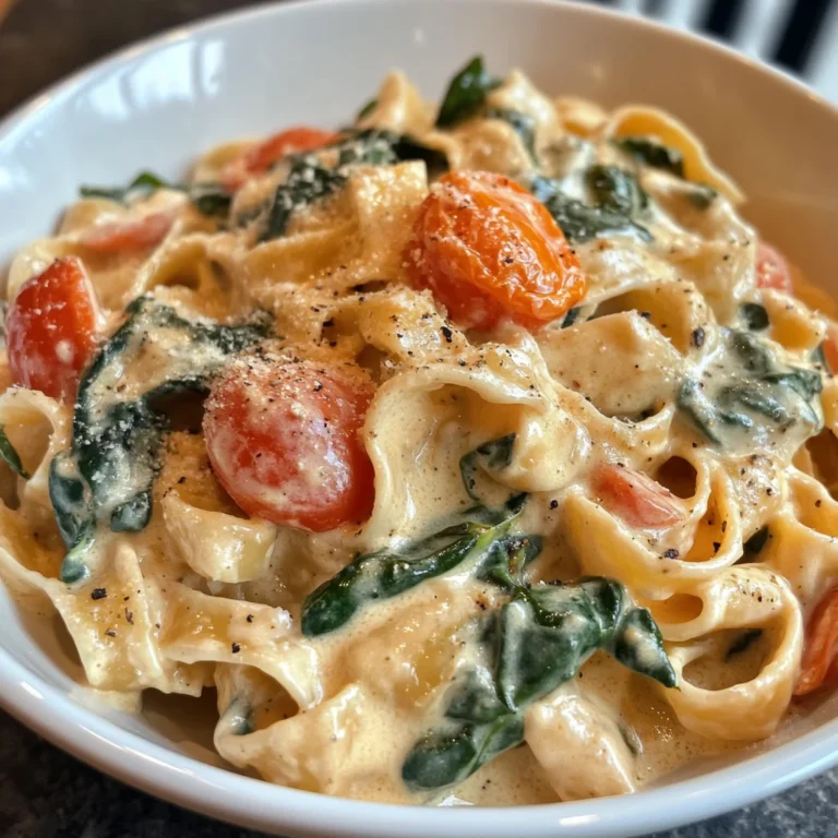 Creamy spinach tomato pasta