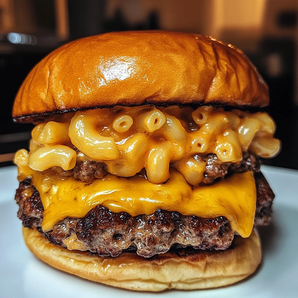 Mac Cheese Stuffed Burgers