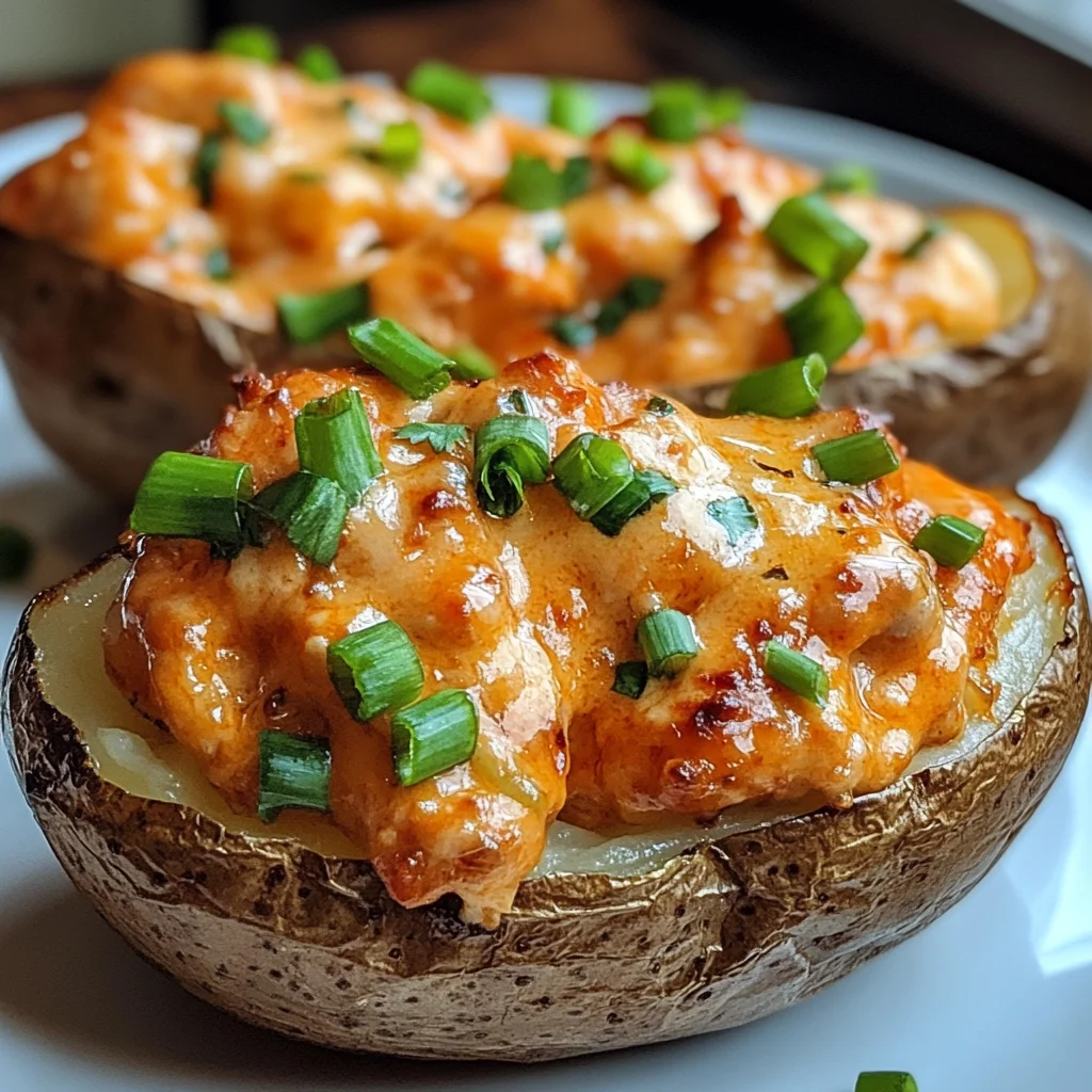 Buffalo chicken baked potatoes