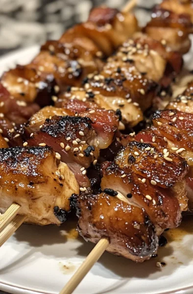 Bacon Teriyaki Chicken Skewers