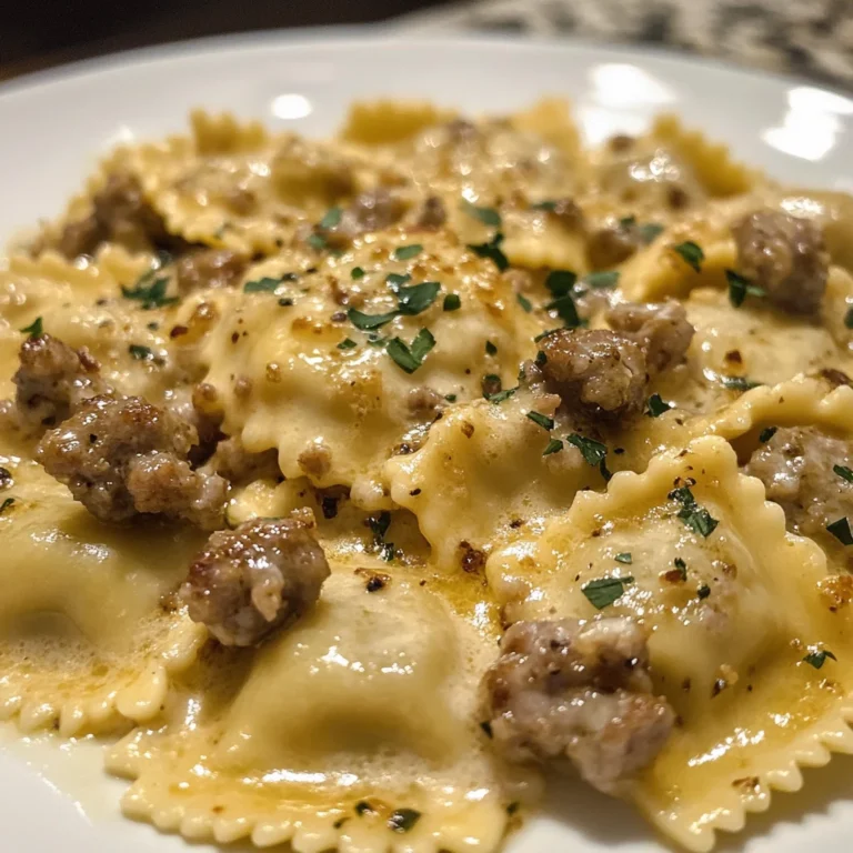 Creamy cajun sausage ravioli