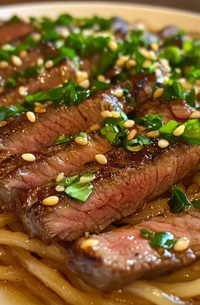 Garlic butter steak noodles