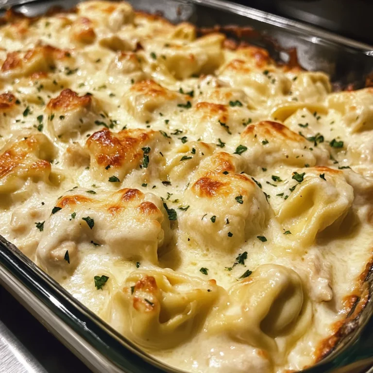 Chicken alfredo tortellini bake