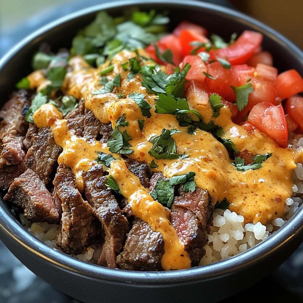 Steak Queso Rice Bowl