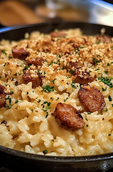 Cheesy Smoked Sausage Rice