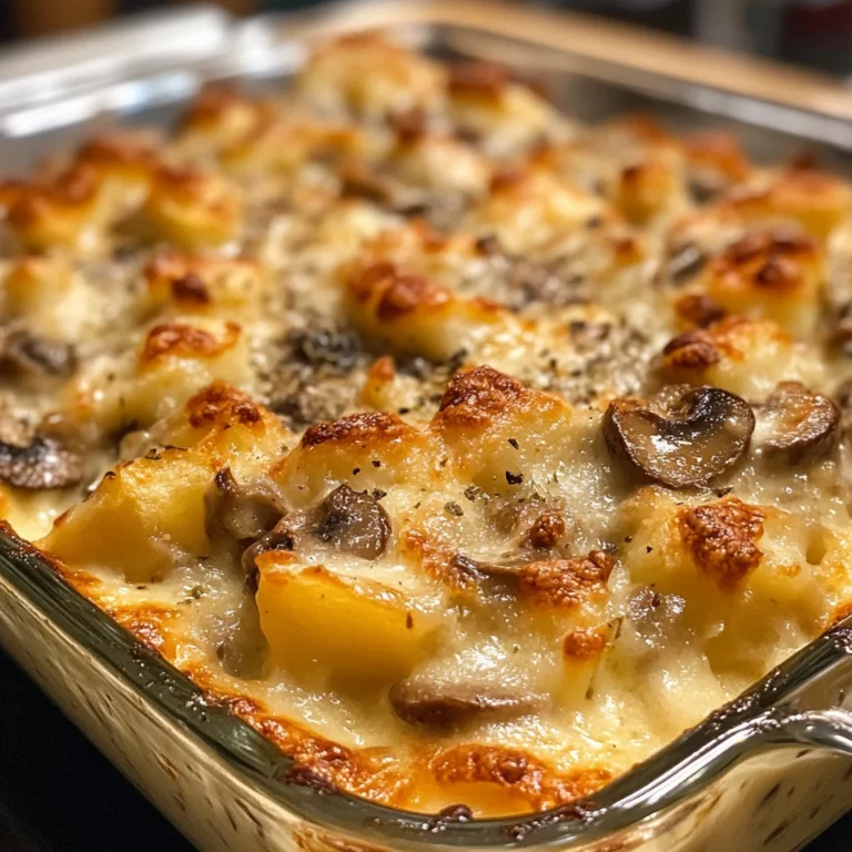 Creamy beef mushroom bake
