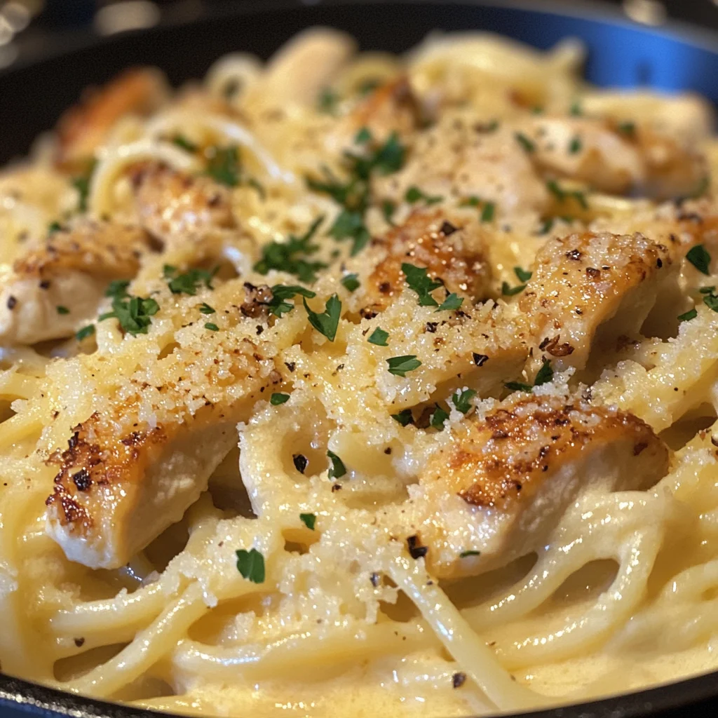 Creamy garlic parmesan chicken pasta
