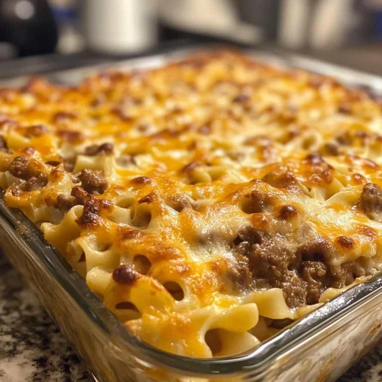 Beef Noodle Cheddar Bake