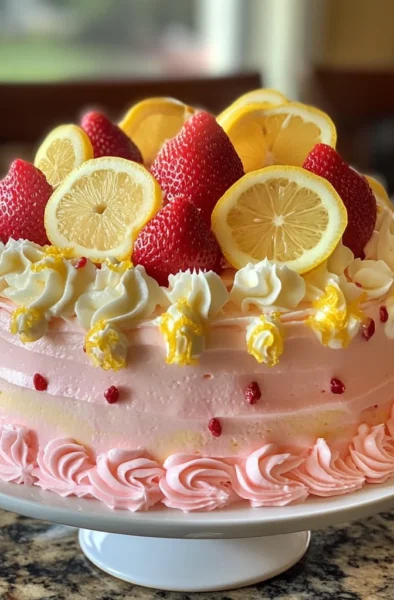 Strawberry Lemonade Layer Cake