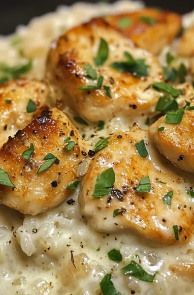 Chicken Scamp Creamy Garlic Rice
