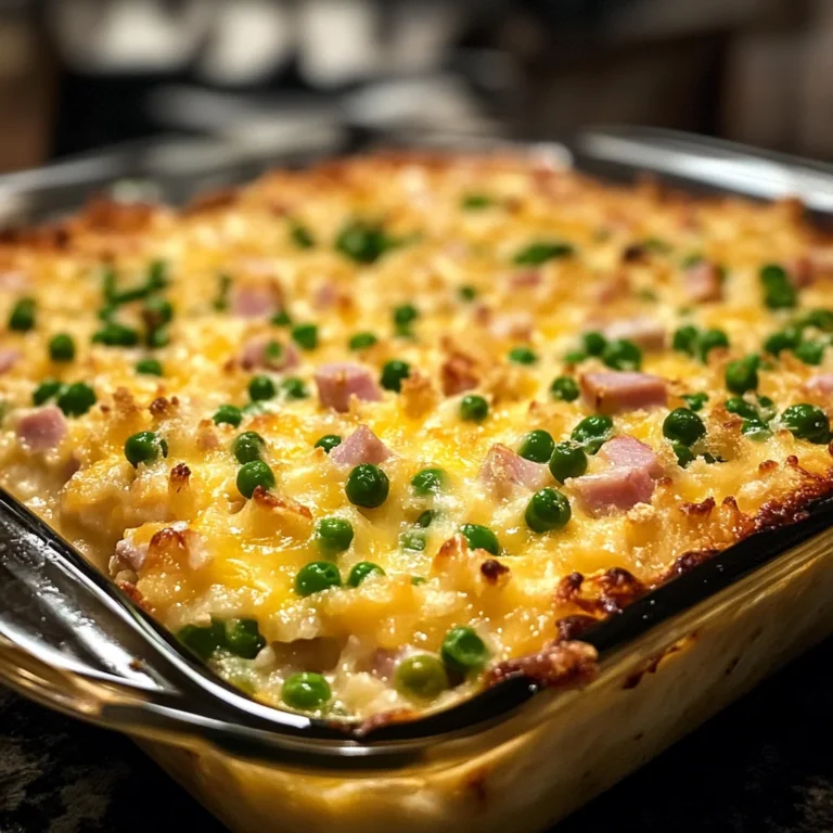 Cheesy ham pea casserole