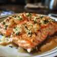 Delicious crab and shrimp stuffed salmon