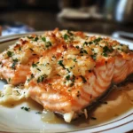 Delicious crab and shrimp stuffed salmon
