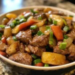 Chinese pepper steak stir fry