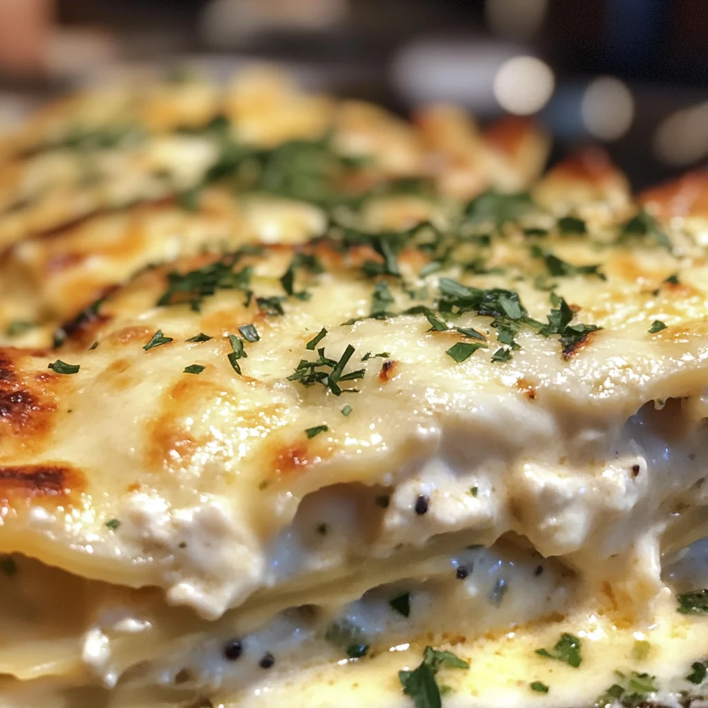 Creamy white chicken lasagna